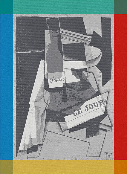 Torchon Juan Gris - Bouteille et compotier | Le Cubisme