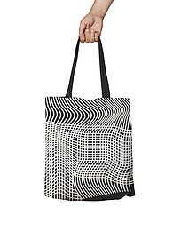 Tote Bag Black and White Black handles | Inspiration Vasarely