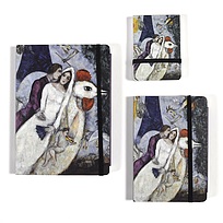 Set of 3 Chagall Notebooks - Bride and Groom of the Eiffel Tower